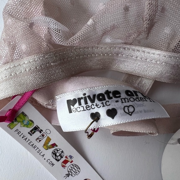 Sheer Mesh Polka Dot Bralette Lingerie NWT Private Arts - Picture 4 of 5
